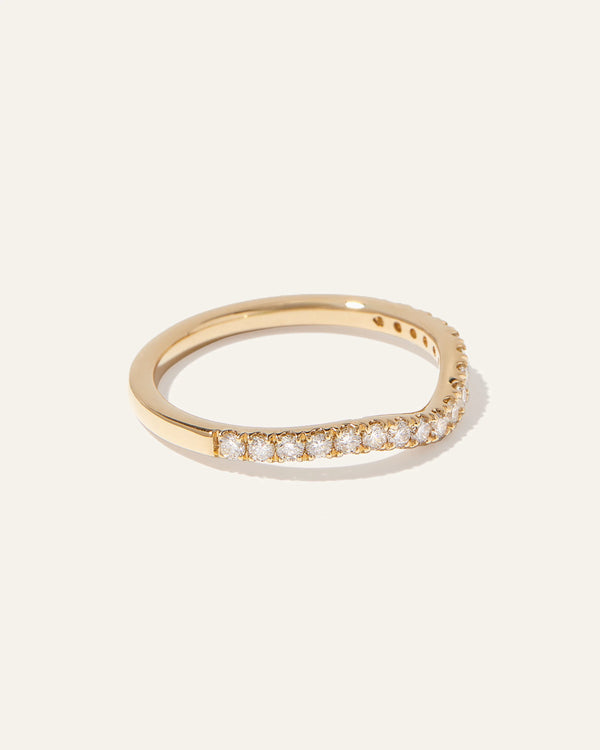 14K Gold Lab Grown Diamond Contoured Band - 4 / Yellow Gold