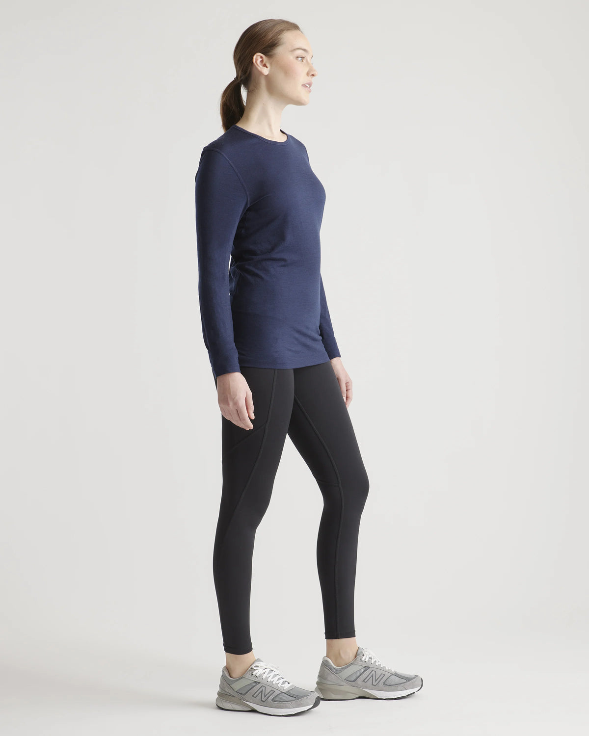 100% Merino Wool All-Season Long Sleeve Base Layer - XS / Black