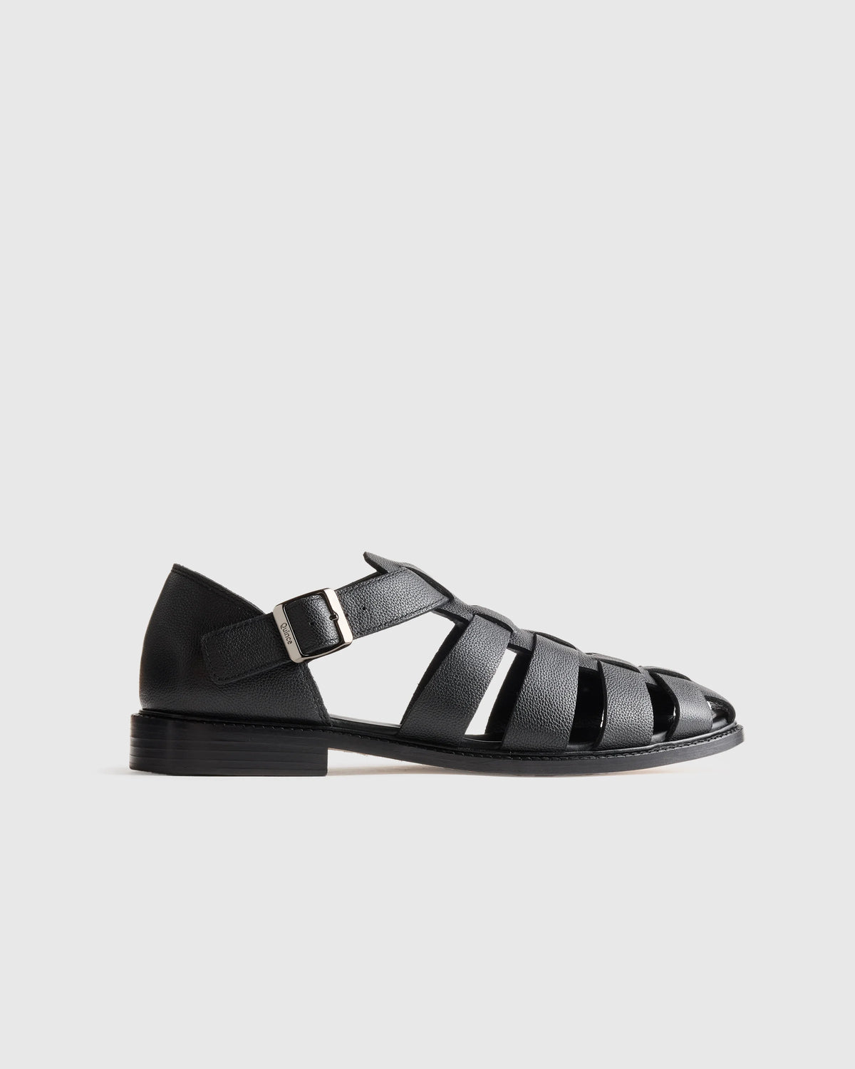 Calfskin Leather Fisherman Sandal - 7 / Black Main image