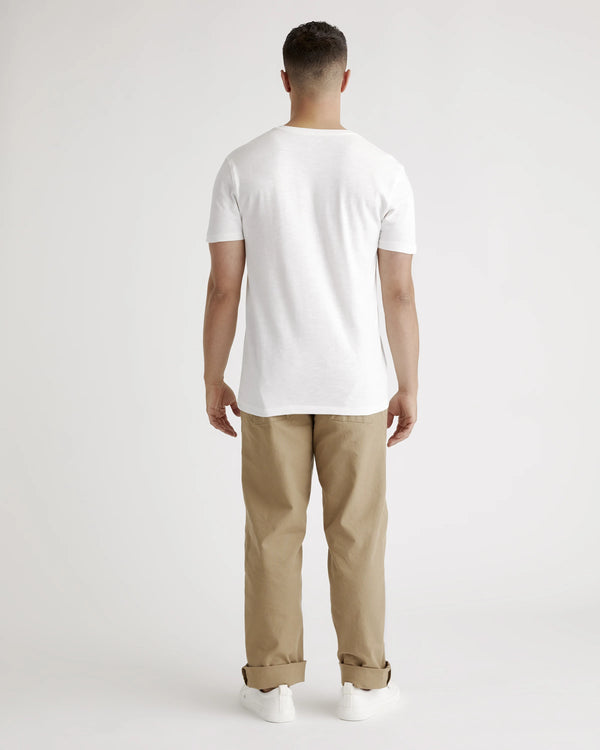 100% Organic Cotton Slub V-Neck Tee - S / Heather Grey