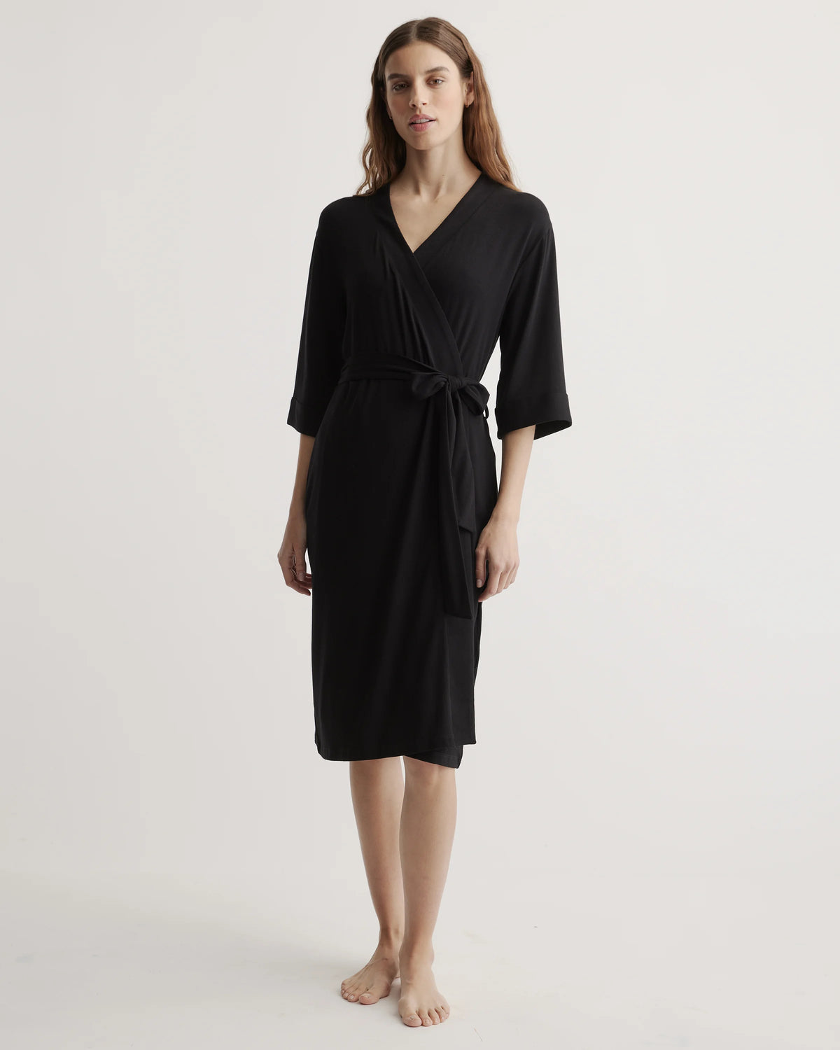 Bamboo Jersey Robe - XS / Black Main image
