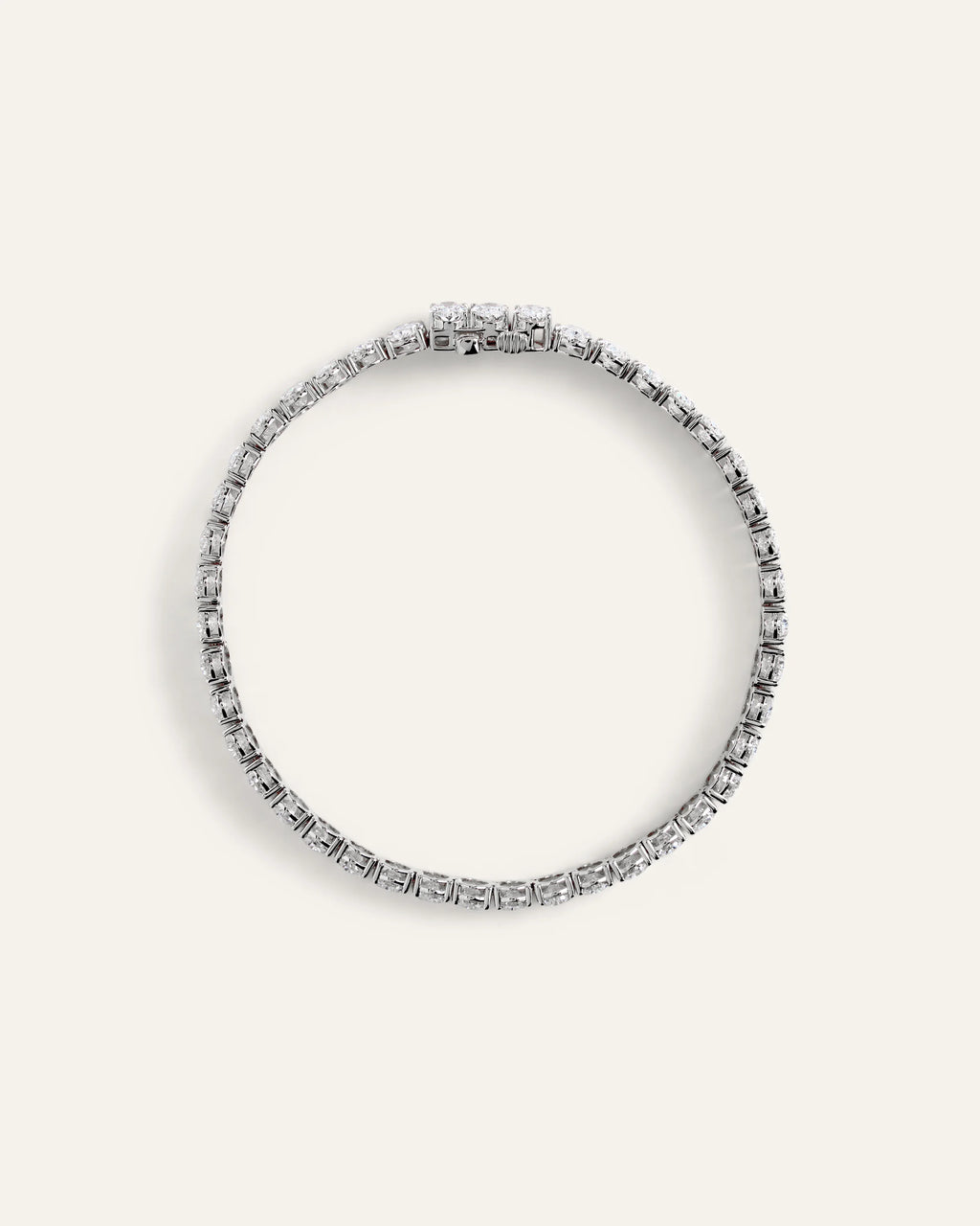 14K Gold Lab Grown Diamond North-South Oval Tennis Bracelet - 15ctw - 6.5" / Yellow Gold