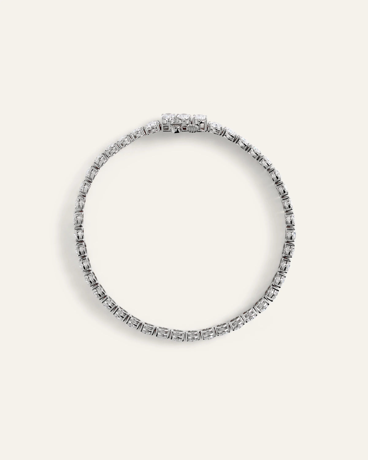 14K Gold Lab Grown Diamond North-South Oval Tennis Bracelet - 15ctw - 6.5" / Yellow Gold