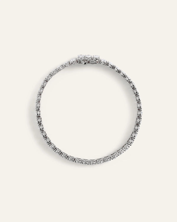 14K Gold Lab Grown Diamond North-South Oval Tennis Bracelet - 15ctw - 6.5" / Yellow Gold