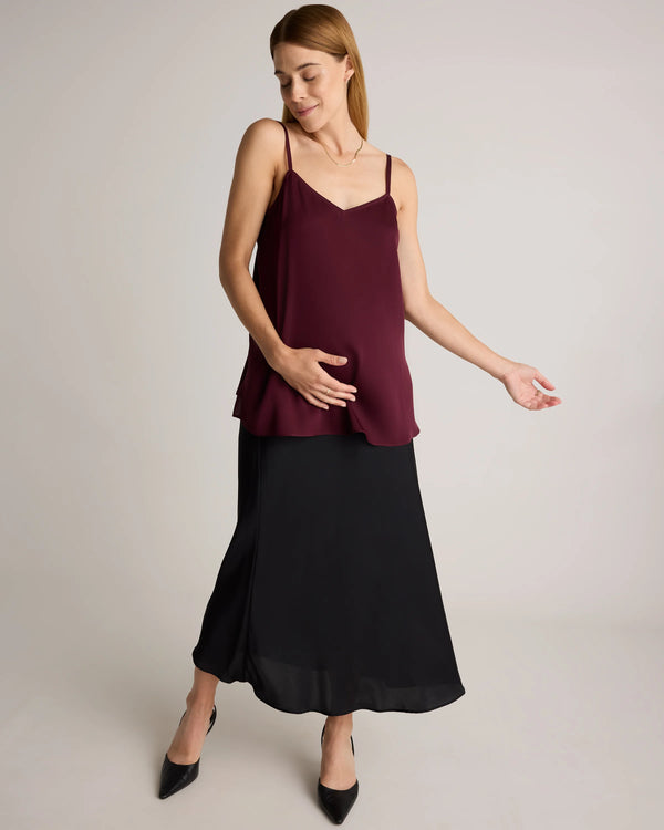 Washable Stretch Silk Maternity Skirt - XS / Vintage Pink