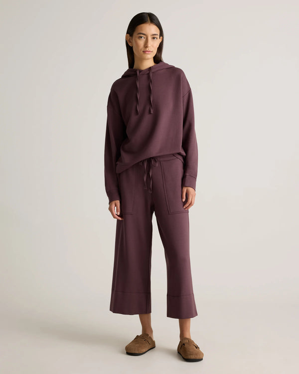 SuperSoft Fleece Cropped Wide Leg Pants - XS / Dried Fig