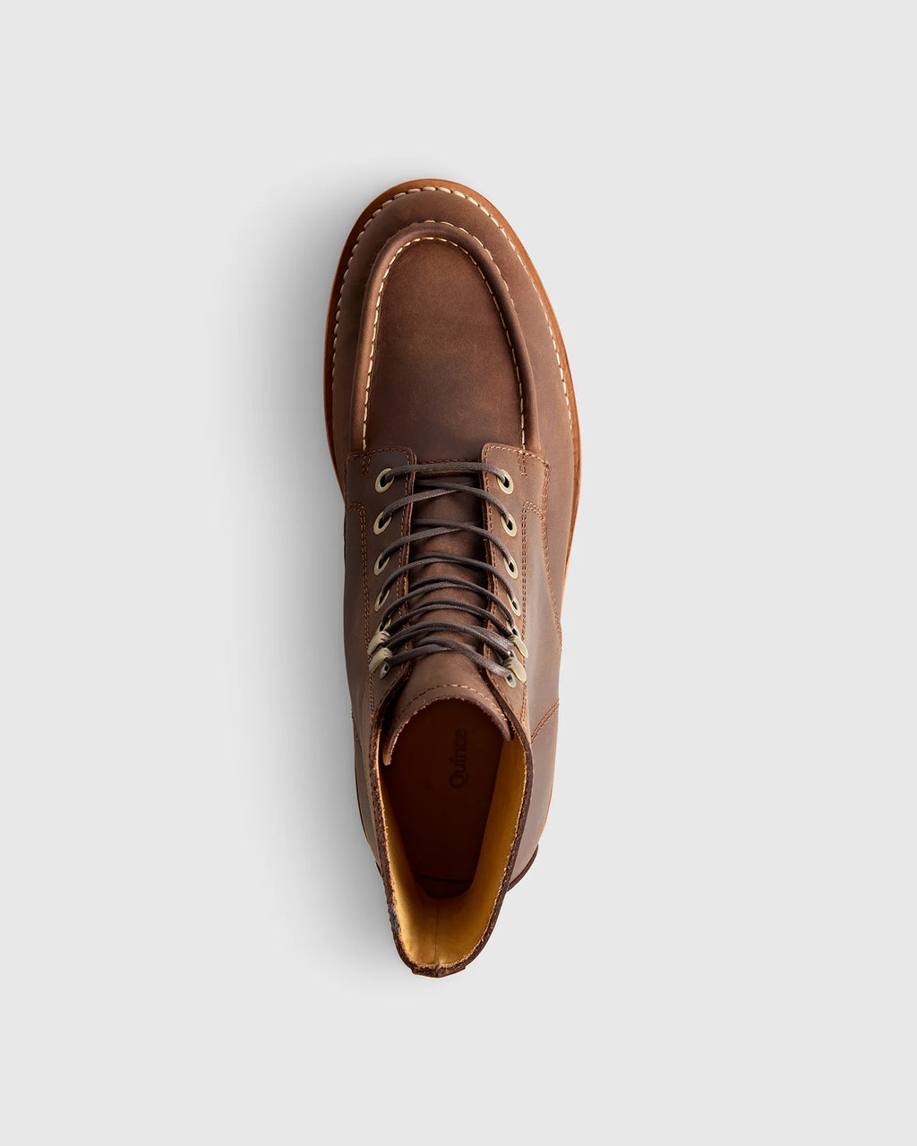 Crafted Leather Moc Toe Boot - 7 / Dark Chocolate