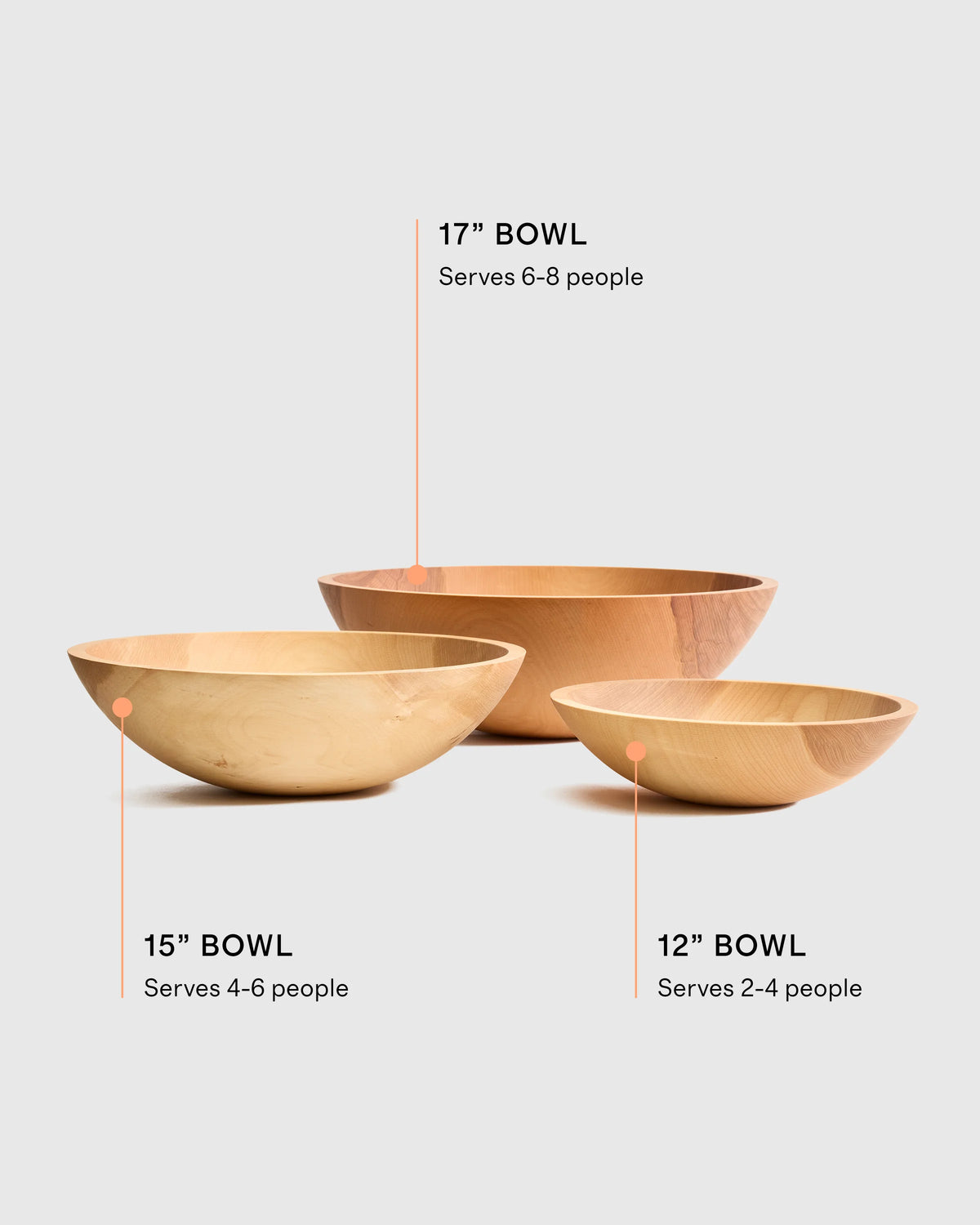 Handcrafted XL Wooden Serving Bowl, 17" - One Size / Beech Wood Main image