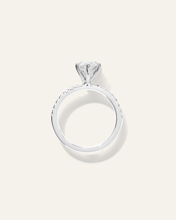 Lab Grown Diamond Marquise Petite Pave Engagement Ring - 2.5ct - 4 / Yellow Gold