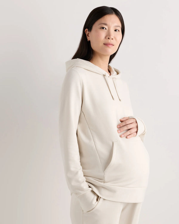 SuperSoft Fleece Maternity & Nursing Hoodie - XS / Off-White