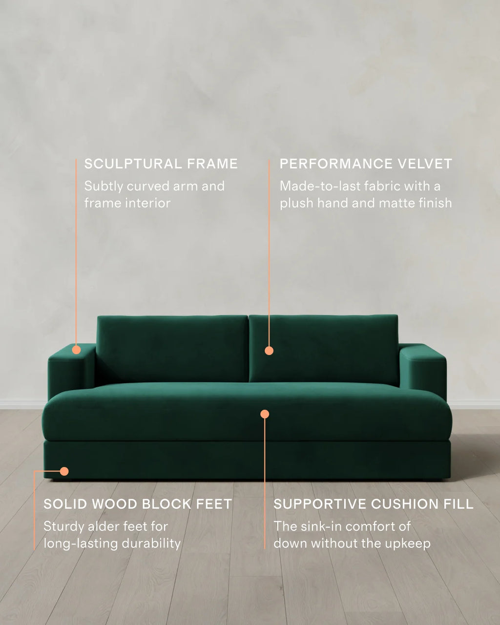 Sierra Curved Arm Sofa in Performance Velvet - 7ft / Sable