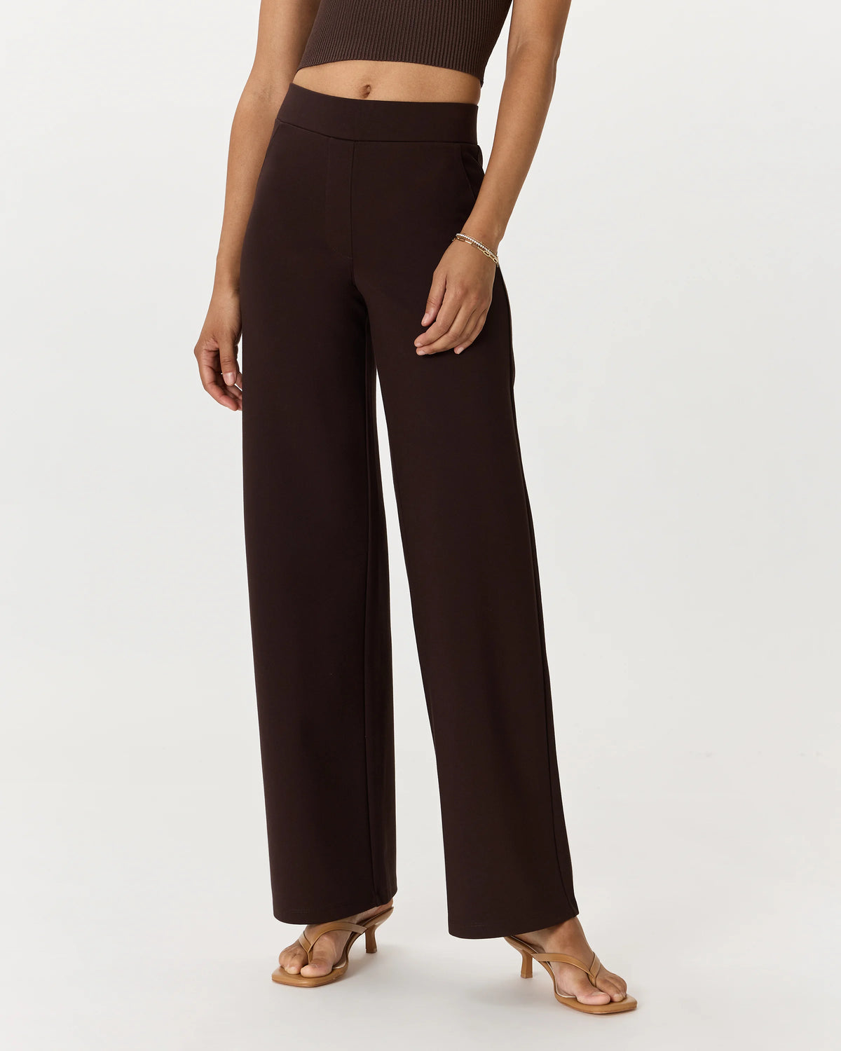 Ultra-Stretch Ponte Wide Leg Pants - XS / Espresso Main image