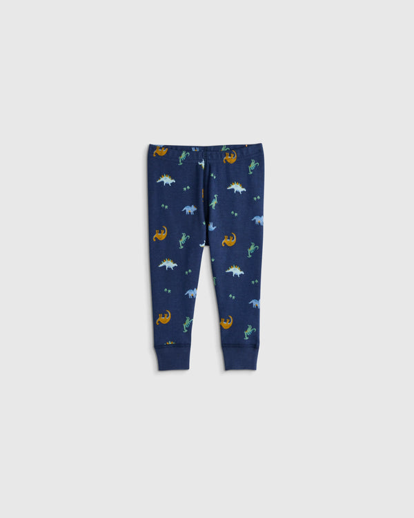 100% Organic Cotton Long Sleeve and Pant Pajama Set - 12-18M / Navy Stripe