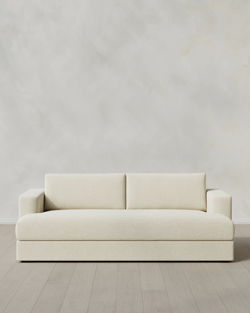 Sierra Curved Arm Sofa in Performance Boucle - 7ft / Linen