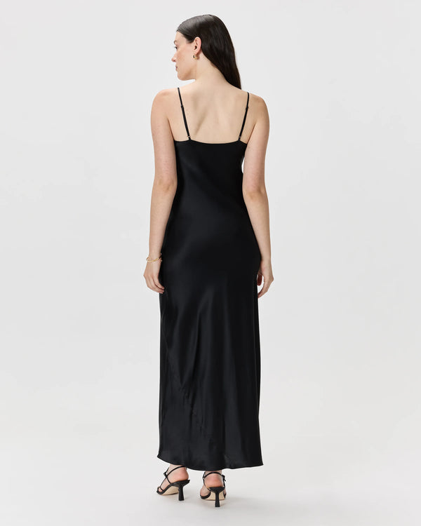 100% Washable Silk Maxi Slip Dress - XS / Cordovan Red Hibiscus