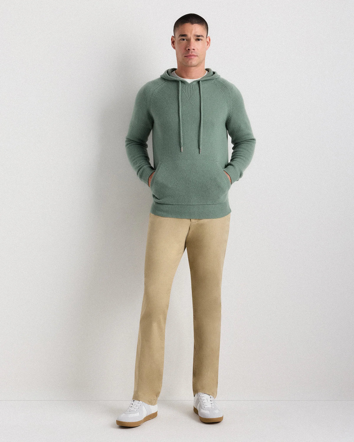 Mongolian Cashmere Pullover Hoodie - XS / Sea Spray Green