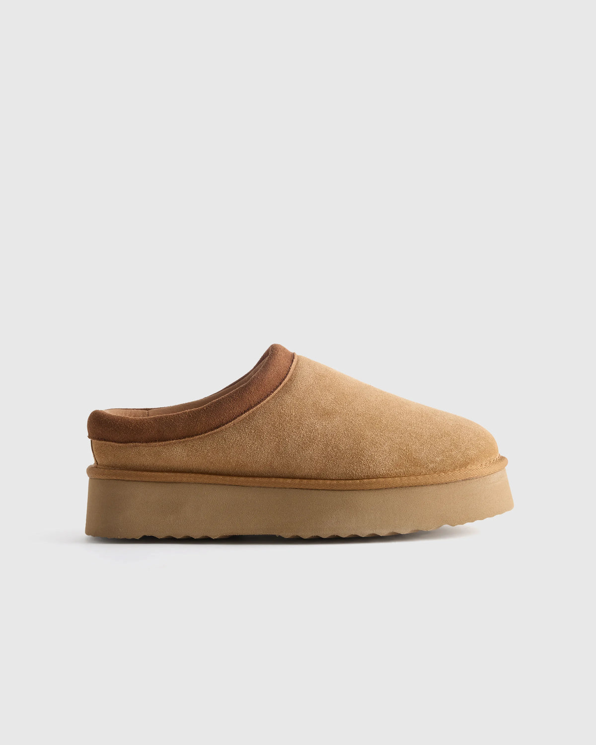 Australian Shearling Platform Clog Slipper - 5 / Pecan Main image