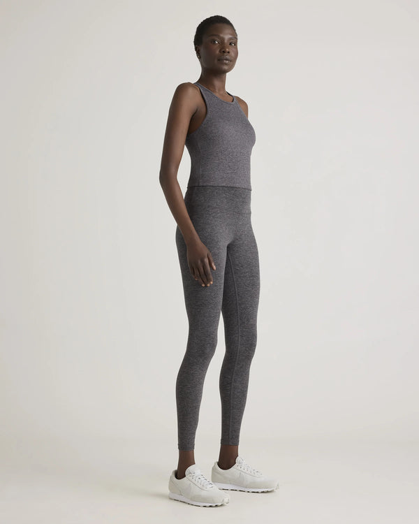Ultra-Soft High Neck Cropped Tank - XS / Heather Charcoal