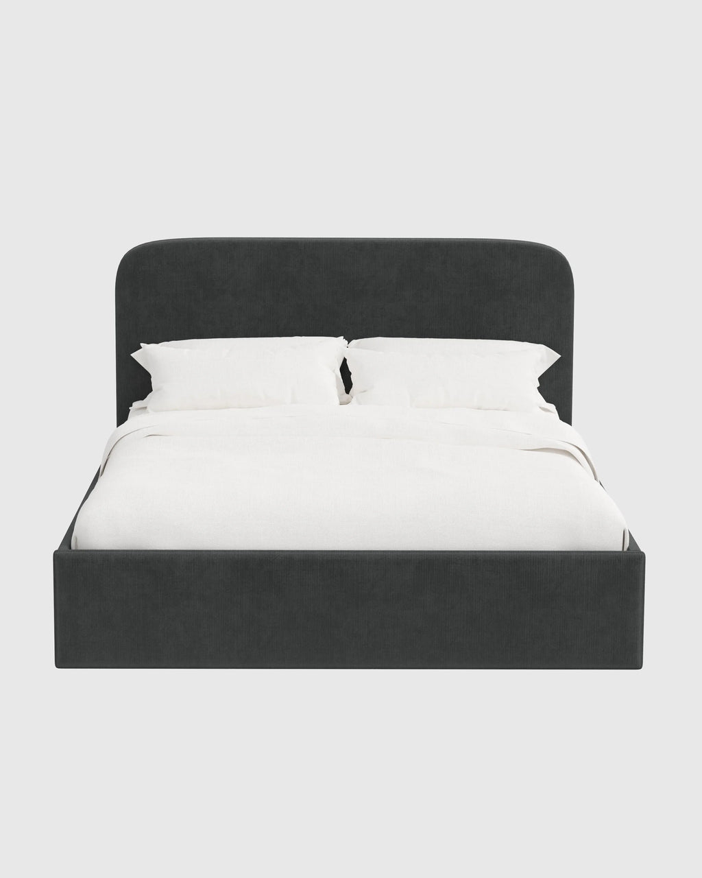 Curved Bed in Performance Velvet - Full / Walnut