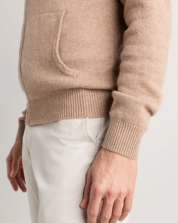 Mongolian Cashmere Full-Zip Hoodie - S / Teak