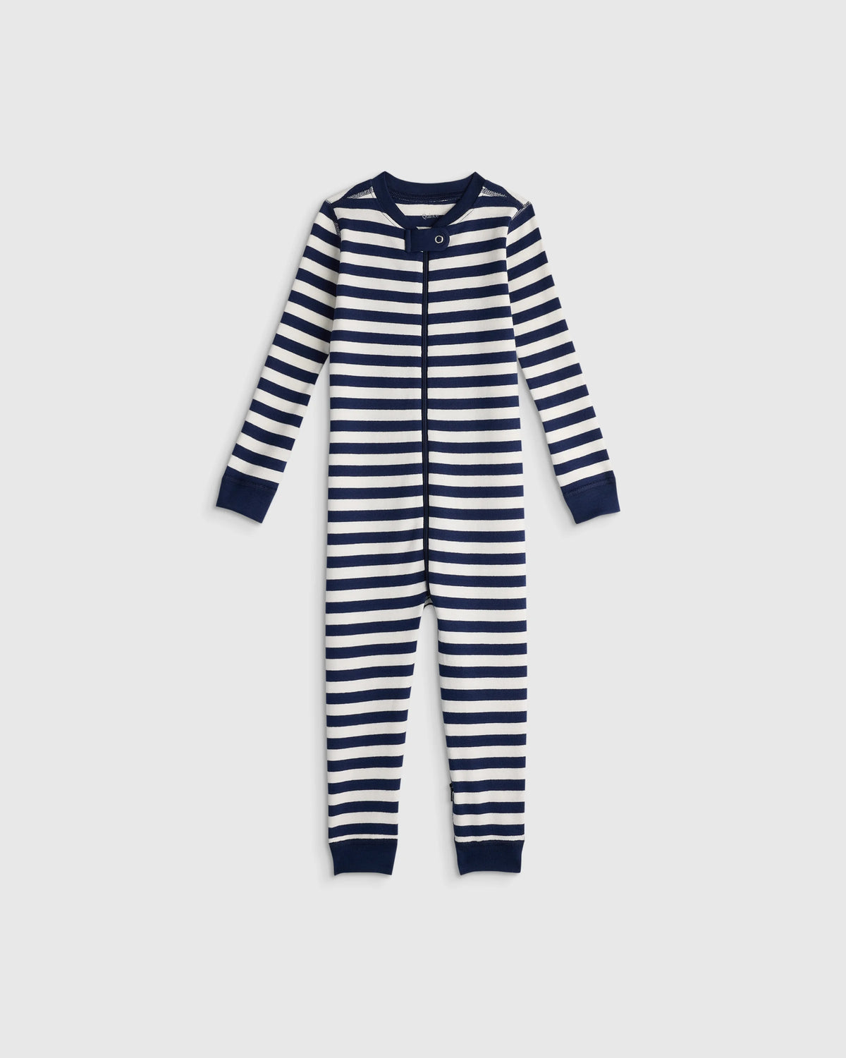 100% Organic Cotton One Piece Pajama - 2T / Navy Stripe Main image