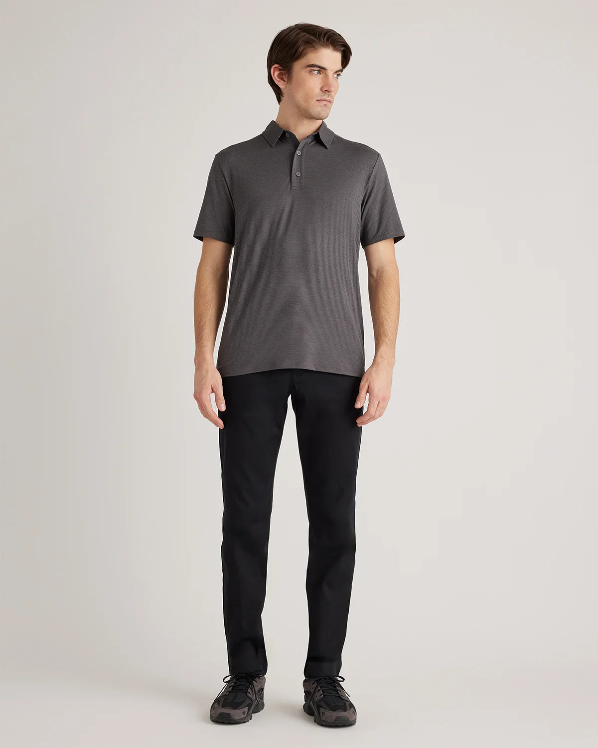 Performance Jersey Golf Polo - S / Black/Light Grey Stripe Secondary image