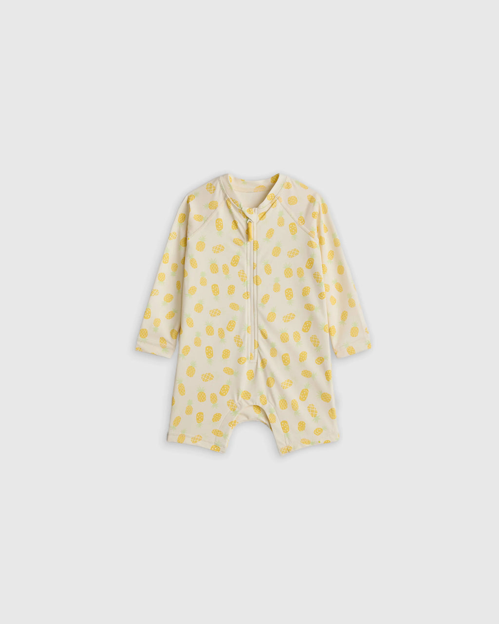 Long Sleeve Zip-Up Rash Guard One-Piece - 2T / Peri Beach Stripe