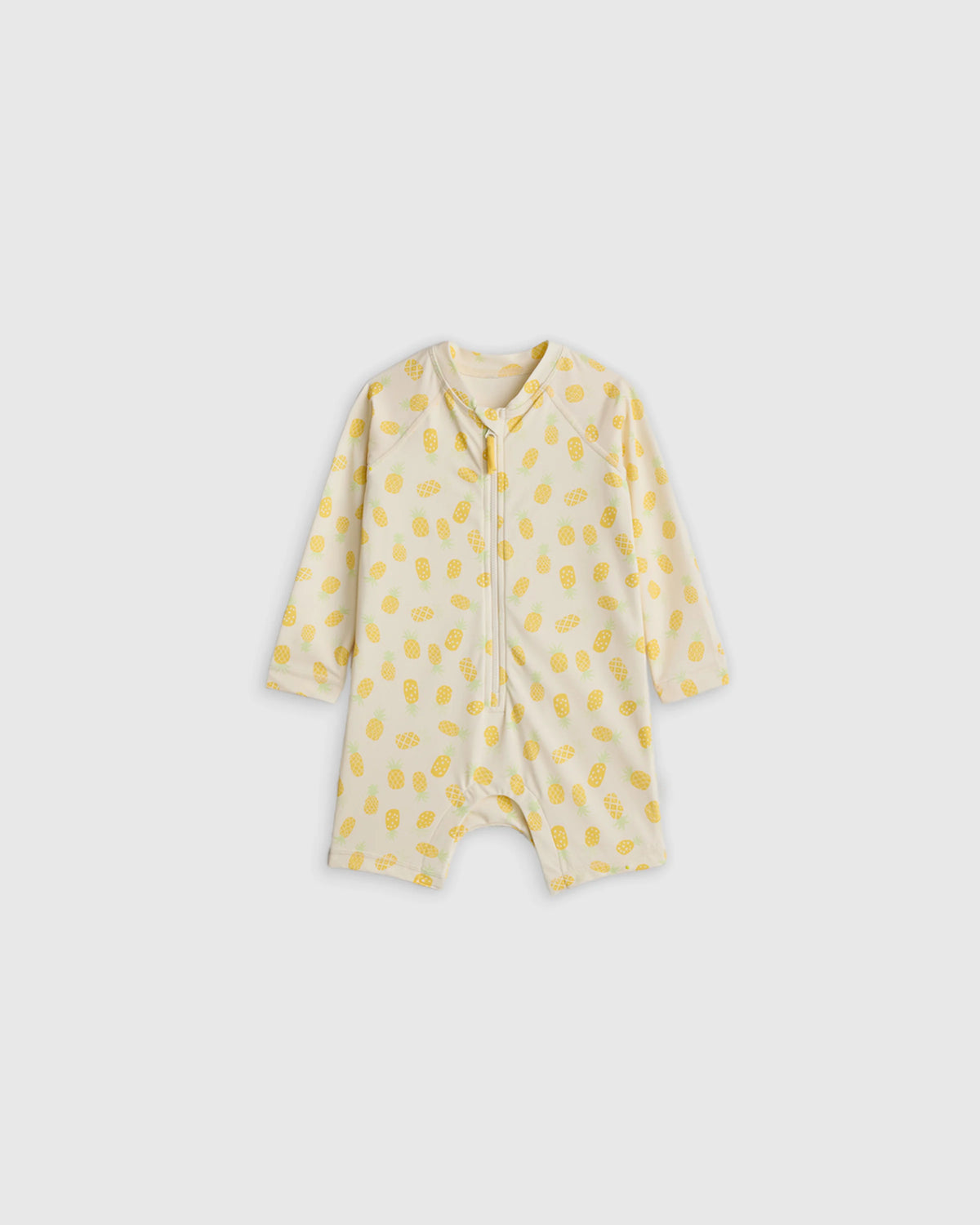 Long Sleeve Zip-Up Rash Guard One-Piece - 2T / Peri Beach Stripe