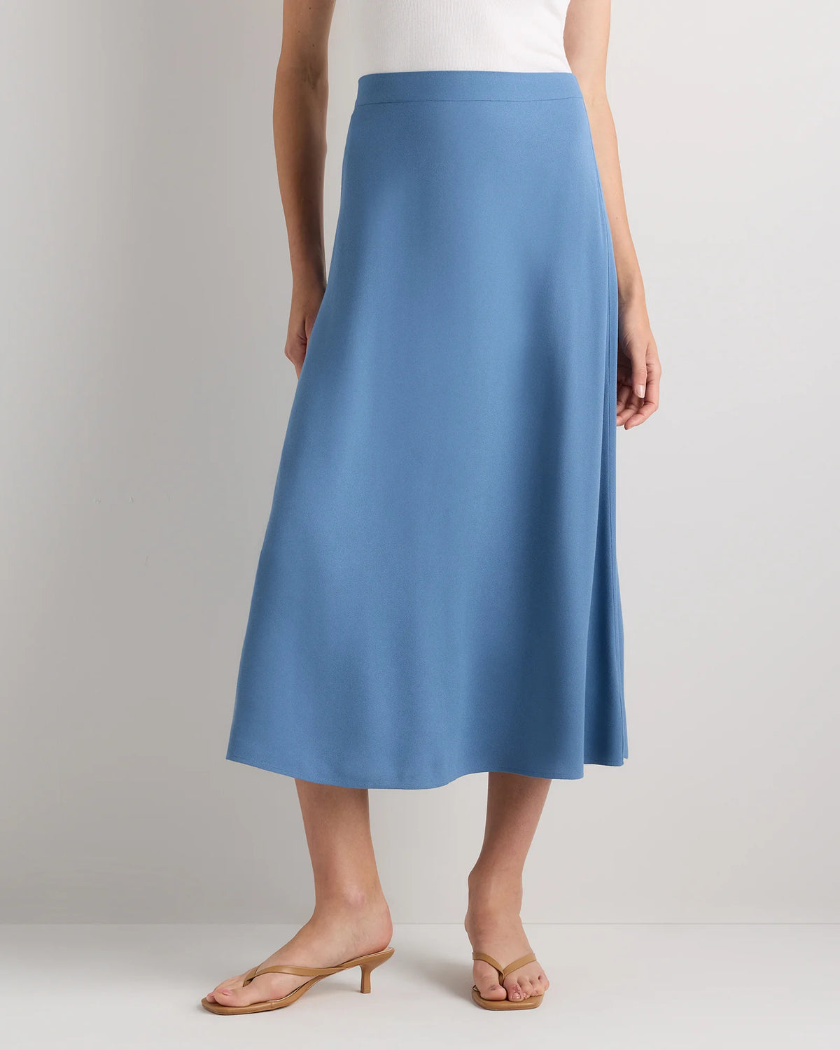 Lightweight Crepe Slip Skirt - XS / Moonstone Blue Main image