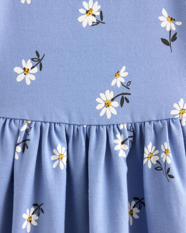 Organic Cotton Fit and Flare Pocket Dress - 12-18M / Cloud Rainbow Stripe