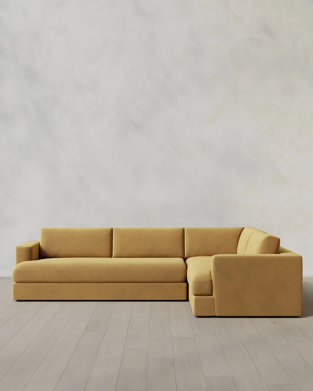 Sierra Curved Arm L Sectional in Performance Velvet - Right Arm / Sable