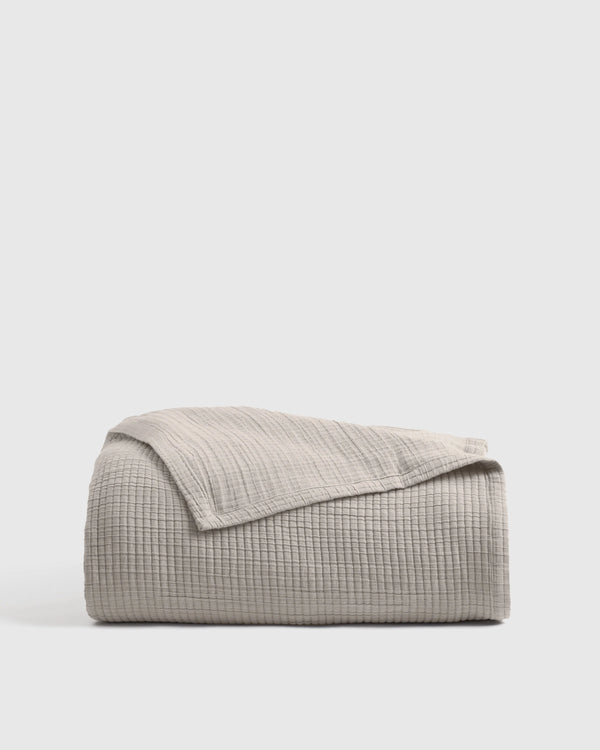 Organic Ribbed Cotton Coverlet - Twin / Toffee