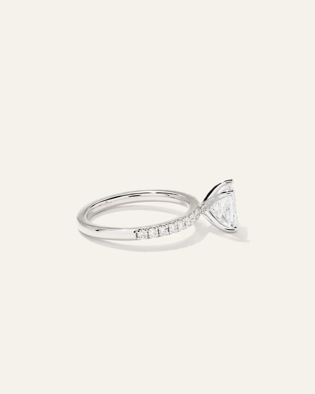 Lab Grown Diamond Princess Petite Pave Engagement Ring - 1.5ct - 4 / Yellow Gold