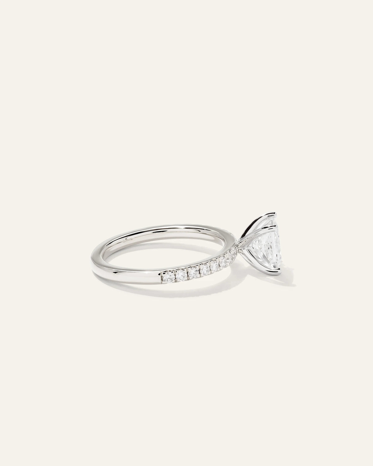 Lab Grown Diamond Princess Petite Pave Engagement Ring - 1.5ct - 4 / Yellow Gold