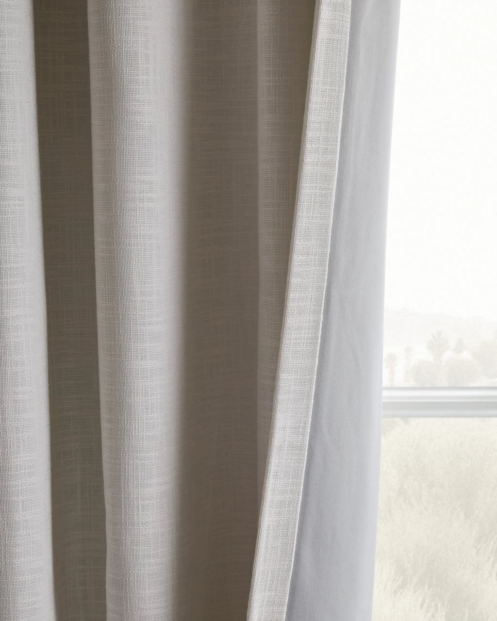 Textured Cotton Room Darkening Curtain - 48x84 / Ivory