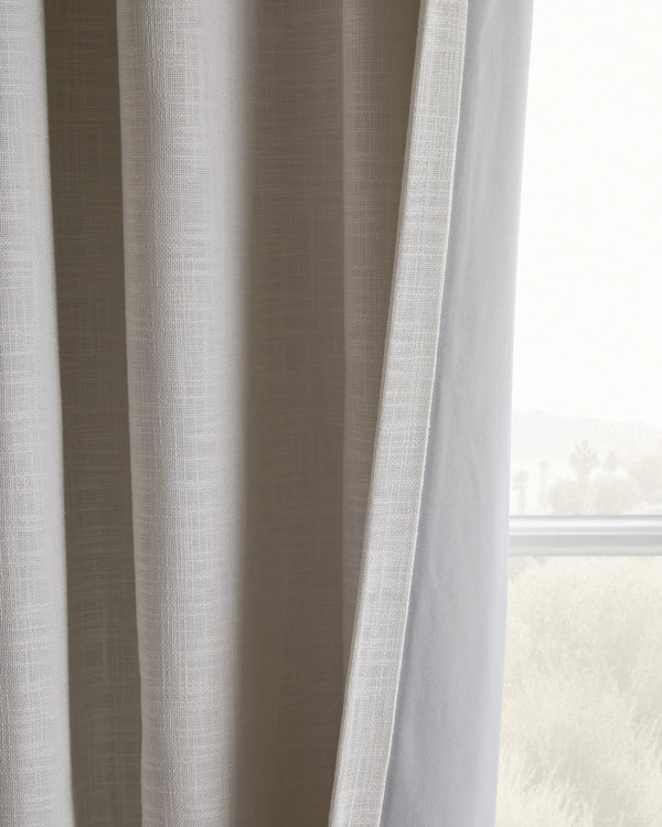 Textured Cotton Room Darkening Curtain - 48x84 / Ivory