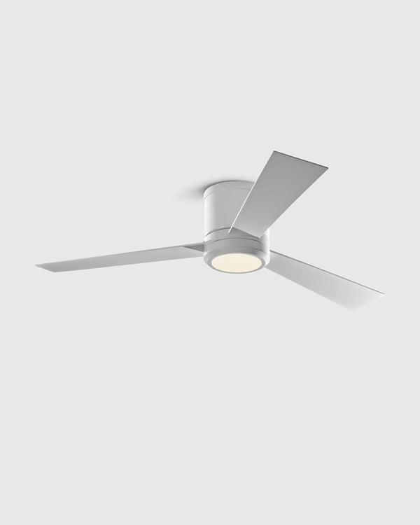 Simple Metal Hugger LED Ceiling Fan - 42" / White