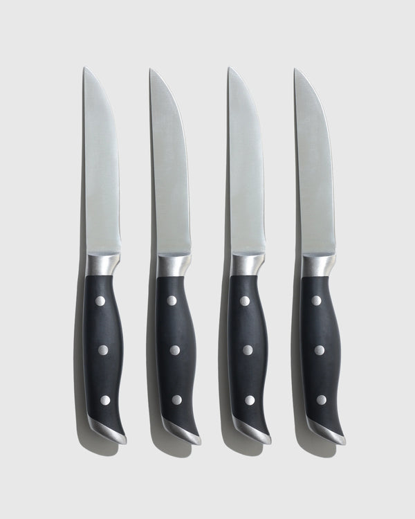 German Stainless Steel Steak Knife Set - One Size / Black