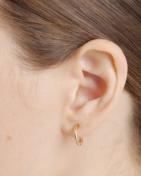 14K Gold Half Huggie Hoops - One Size / Yellow Gold