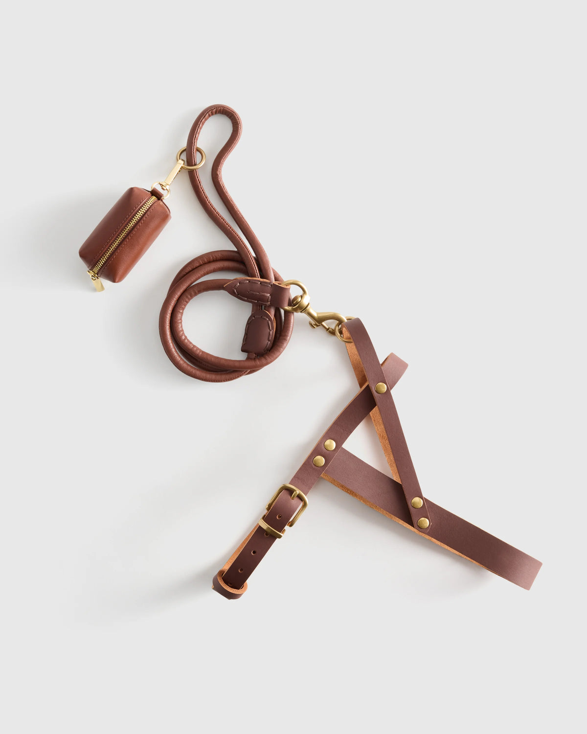 Italian Leather Dog Harness Walk Kit - XS / Brown Main image