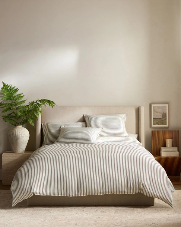 Bamboo Stripe Deluxe Bedding Bundle - Twin / Double Stripe Espresso