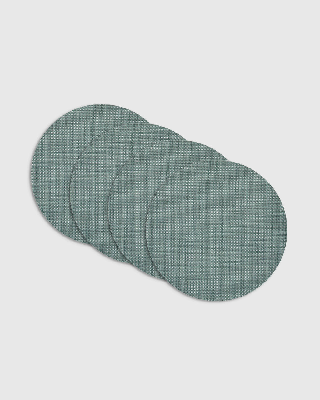 Basketweave Easy-Care Round Placemat, Set of 4 by Chilewich - One Size / Celadon