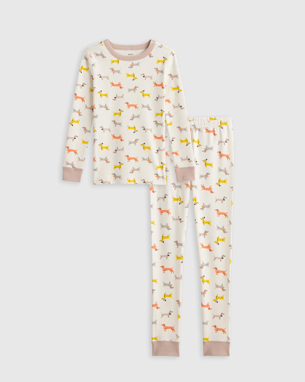 100% Organic Cotton Long Sleeve and Pant Pajama Set - 6 / Navy Stripe
