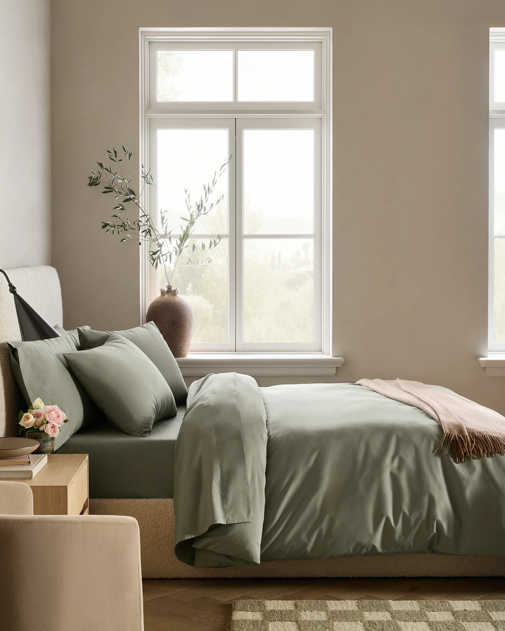 Organic Crisp Percale Duvet Cover Set - Twin / Espresso