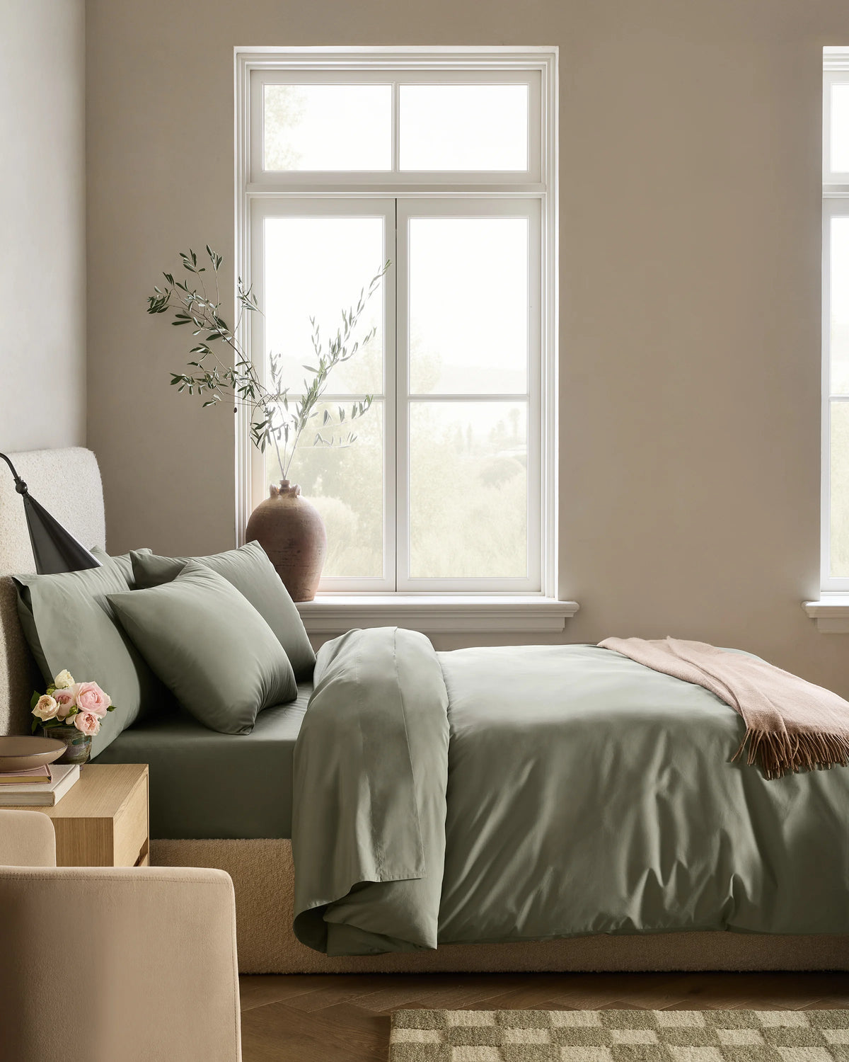 Organic Crisp Percale Duvet Cover Set - Twin / Espresso