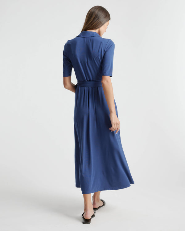 Tencel Jersey Midi Wrap Dress - XS / Brown
