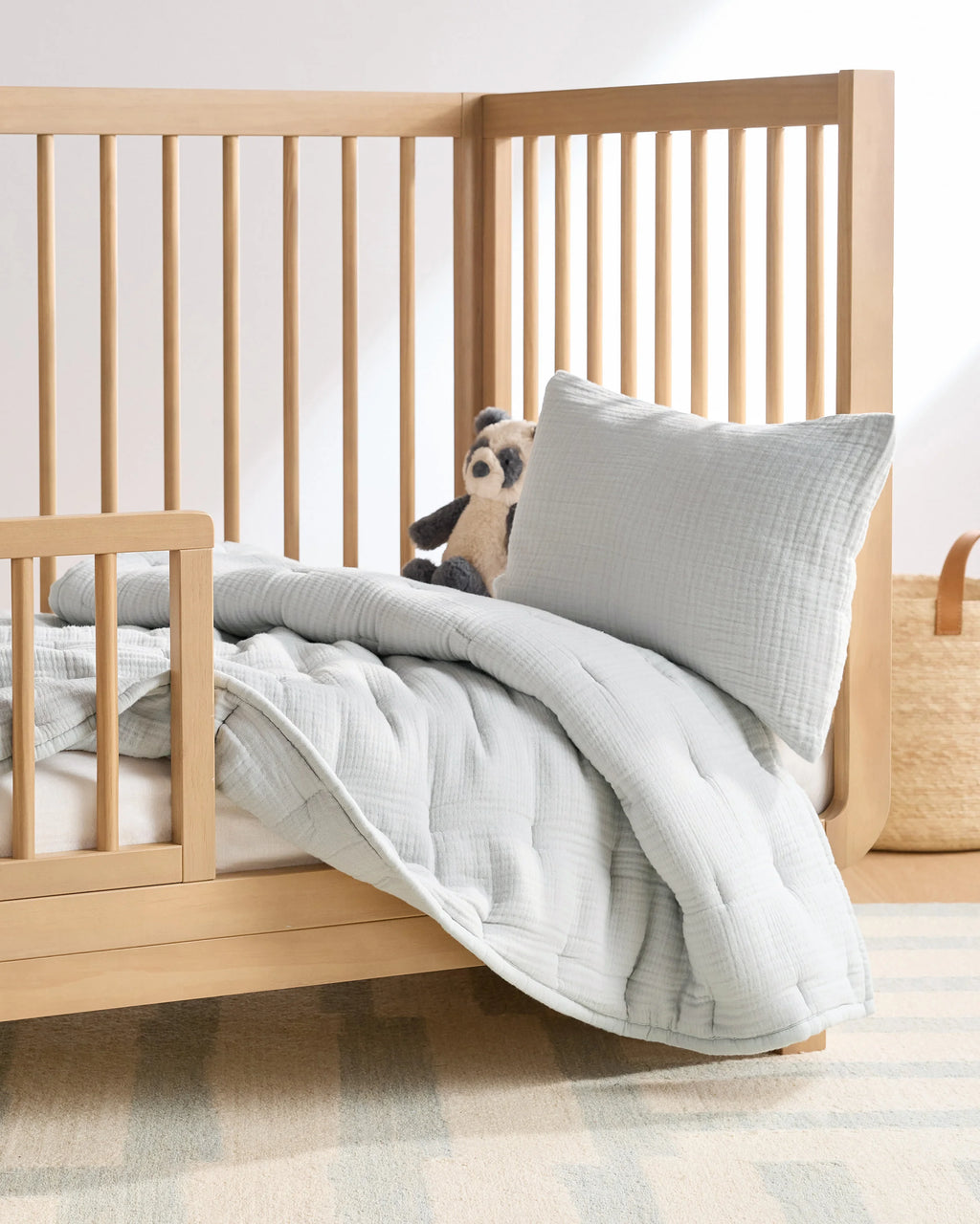 Organic Cotton Gauze Toddler Quilt - One Size / White