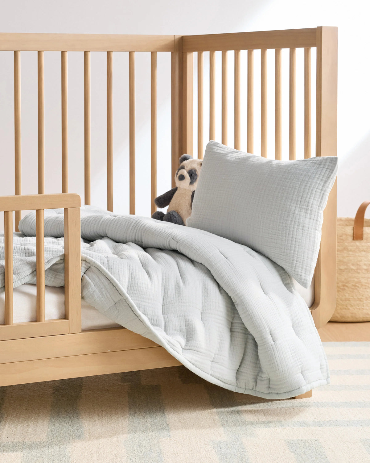 Organic Cotton Gauze Toddler Quilt - One Size / White