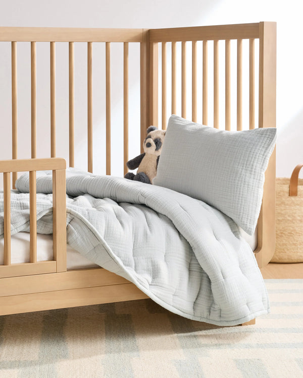 Organic Cotton Gauze Toddler Quilt - One Size / White