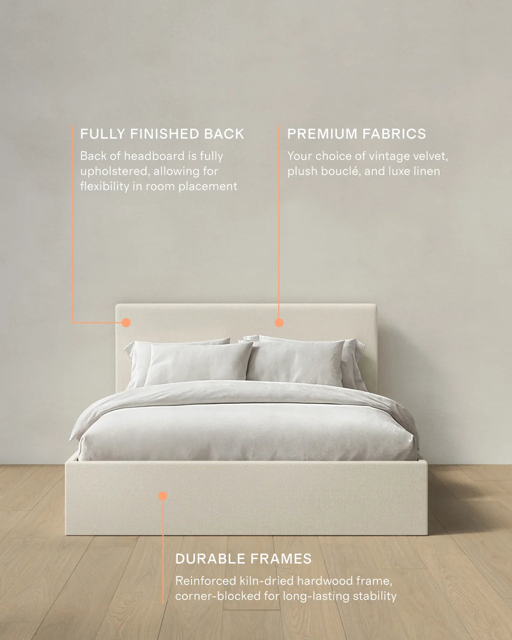 100% Linen Square Bed - Full / Canvas